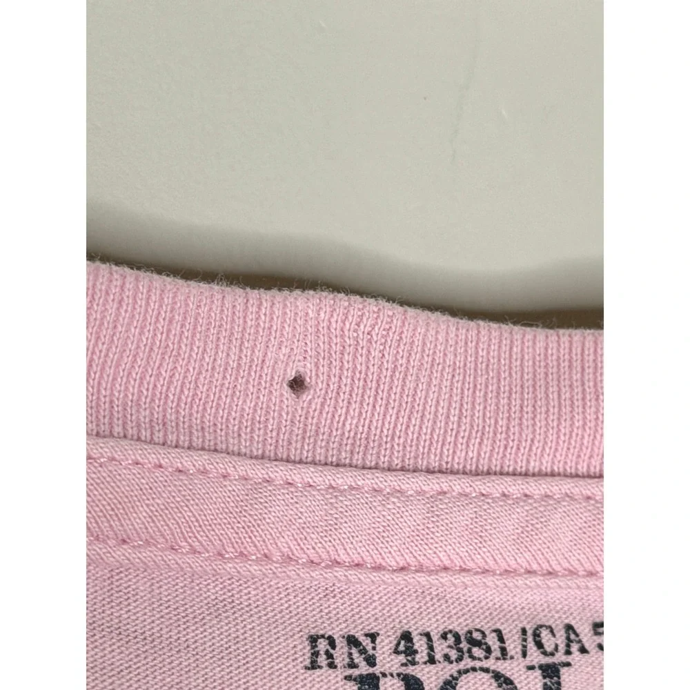 Polo Ralph Lauren Pink V-Neck T-Shirt Large Cotton Pony Logo Classic